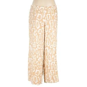 [Lafayette 148 New York] Camel Animal Print Tan Riverside Wide Leg Pants Size XL